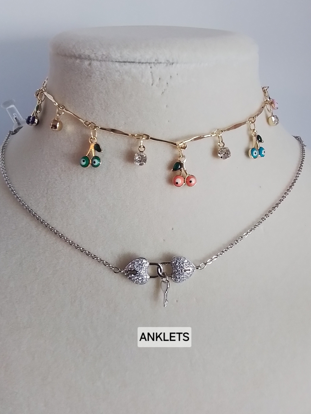 Gold Plated Anklets - Set Of Two